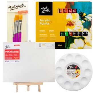 Paint and Sip Kit for One Large Canvas Paint Party Set 31pc